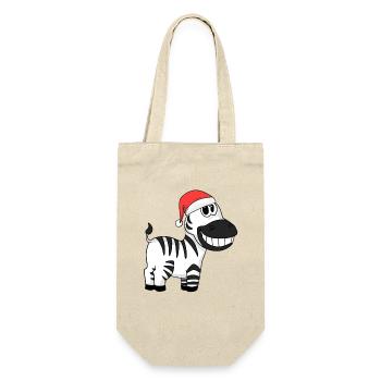 Zebra Christmas - Gift Bag for Bottles - nature - Front