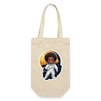 Kinder astronaut mit Mondhintergrund - Geschenkbeutel für Flaschen - Natur - Vorne