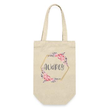 Audrey Girl Name Baby Gift - Gift Bag for Bottles - nature - Front