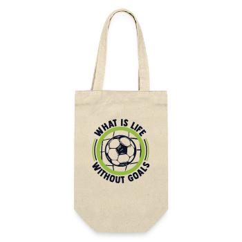 What Is Life Without Goals Futbol Fußball Goal - Geschenkbeutel für Flaschen - Natur - Vorne