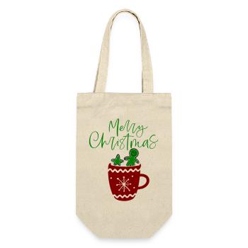 Merry Christmas, Cookies - Gift Bag for Bottles - nature - Front