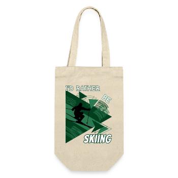 I'd Rather Ski - Ski Wintersportler Skifahrer - Geschenkbeutel für Flaschen - Natur - Vorne