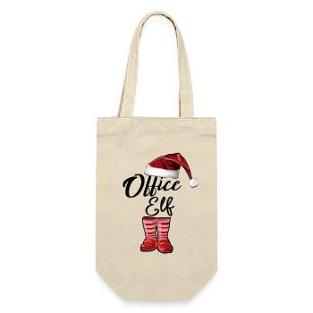 Elfe de bureau – Un design de Noël drôle - Sac à bouteille - nature - Devant