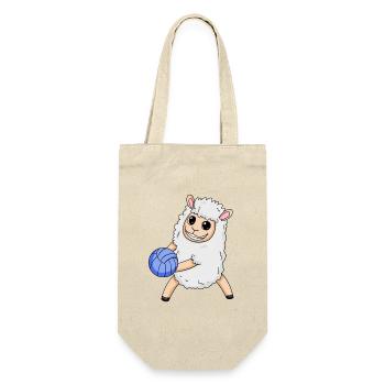 Volleyball Schaf - Geschenkbeutel für Flaschen - Natur - Vorne