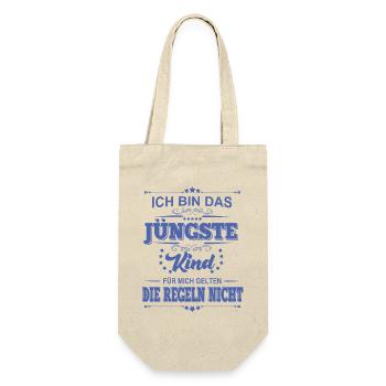 Ich bin das Jüngste Kind für mich gelten die - Geschenkbeutel für Flaschen - Natur - Vorne