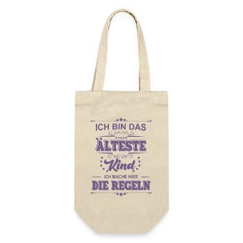 ich bin das älteste Kind ich mache die Regeln - Geschenkbeutel für Flaschen - Natur - Vorne