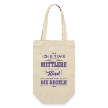 ich bin das mittlere Kind wegen mir gibt es die - Geschenkbeutel für Flaschen - Natur - Vorne