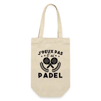 Ich kann nicht Padel-Padel-Spieler Padelist haben - Geschenkbeutel für Flaschen - Natur - Vorne