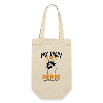 My Brain is 95% Farming Bauer Landwirtschaft - Geschenkbeutel für Flaschen - Natur - Vorne
