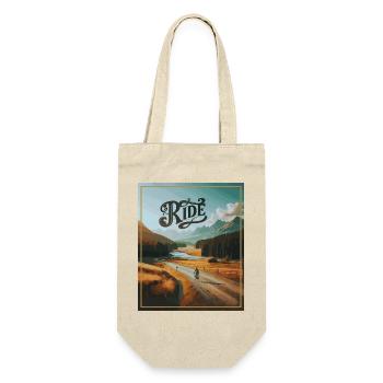 Gravel Bliss: Ride On - Geschenkbeutel für Flaschen - Natur - Vorne
