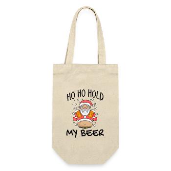 Weihnachtsmann Weihnachten Bier - Geschenkbeutel für Flaschen - Natur - Vorne