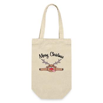 Weihnachten weihnachtlich Geschenk - Geschenkbeutel für Flaschen - Natur - Vorne