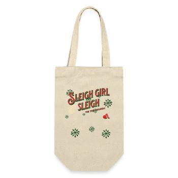 Sleigh Girl Sleigh Funny Ugly Christmas für Frauen - Geschenkbeutel für Flaschen - Natur - Vorne