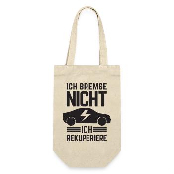 Ich Bremse nicht ich rekuperiere E-Auto Elektro - Geschenkbeutel für Flaschen - Natur - Vorne