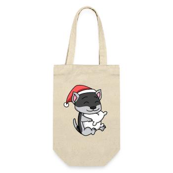 Siberian Husky Dog Animal Christmas - Gift Bag for Bottles - nature - Front