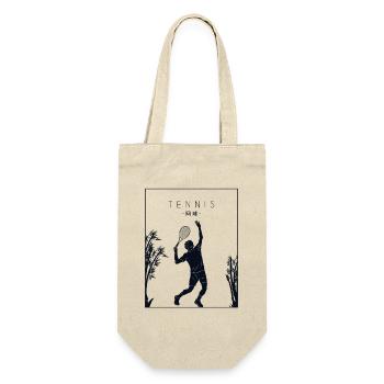 Tennis Chinese Hanzi Tennis Racket Tennis Coach - Gift Bag for Bottles - nature - Front
