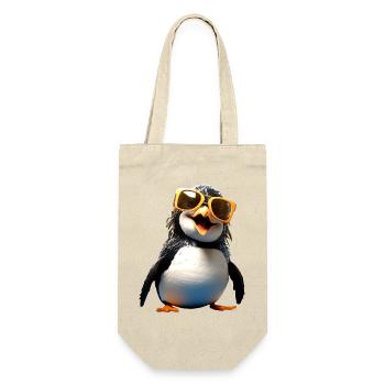 Pinguin Sonnenbrille Geschenk Ich Liebe Pinguine - Geschenkbeutel für Flaschen - Natur - Vorne