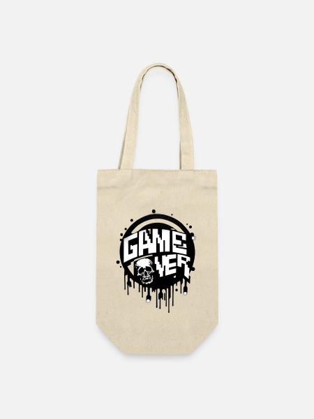 Game Over Gamer Spieler Videospiel Spielkonsole - Geschenkbeutel für Flaschen - Natur