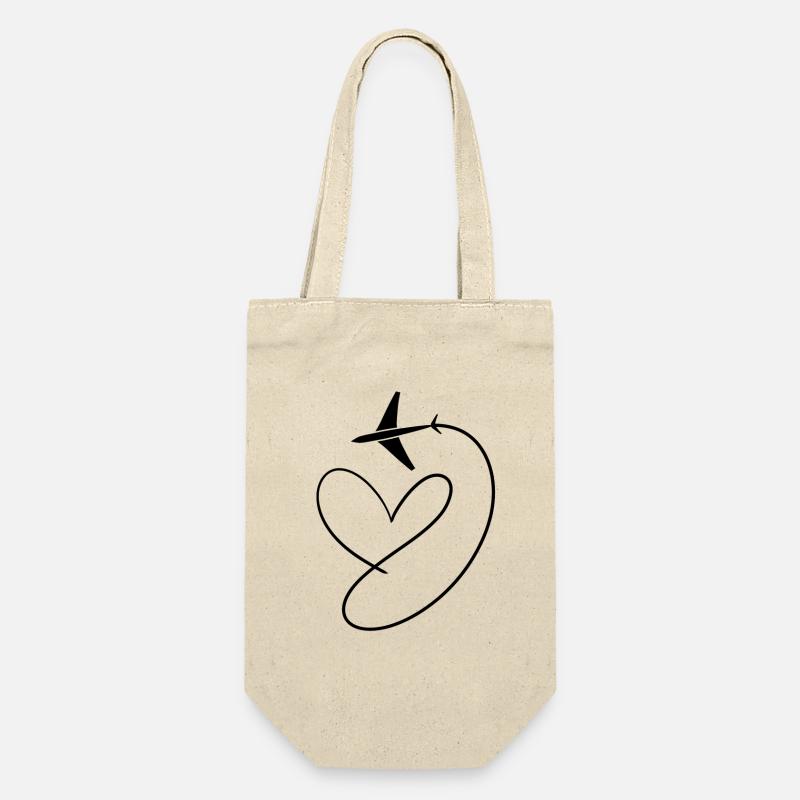 Avion Flyer avec coeur - Sac à bouteille - nature