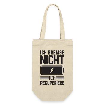 Ich Bremse nicht ich rekuperiere E-Auto Elektro - Geschenkbeutel für Flaschen - Natur - Vorne