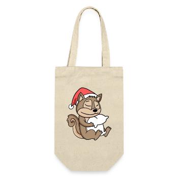 Écureuil Mignon Fatigué Noël - Sac à bouteille - nature - Devant