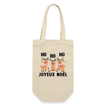 3 Rennes de Noël Ho Ho Joyeux Noël - Sac à bouteille - nature - Devant