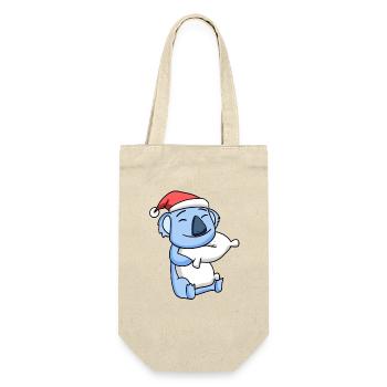 Koala Niedlich Müde Weihnachten - Geschenkbeutel für Flaschen - Natur - Vorne