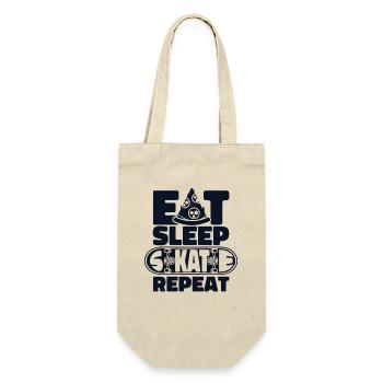 Eat Sleep Skate Repeat Skatergirl Skaterboy - Geschenkbeutel für Flaschen - Natur - Vorne