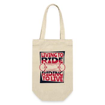 Living To Ride Riding To Live Skaterboy Skatepark - Gift Bag for Bottles - nature - Front