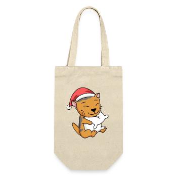 Cat Cute Scottish Fold-Eared Cat Tired - Gift Bag for Bottles - nature - Front