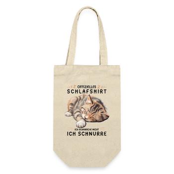 Offizielles Schlafshirt personalisiert mit Katze - Geschenkbeutel für Flaschen - Natur - Vorne