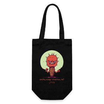 Pikante raue Situation, ein kämpfender Kaktus - Geschenkbeutel für Flaschen - Schwarz - Vorne