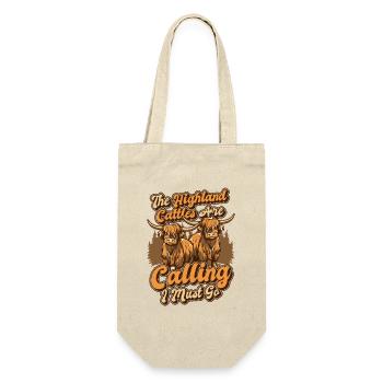 Are Calling I Must Go Highland Cow Breeder - Gift Bag for Bottles - nature - Front