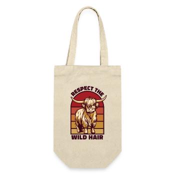 Respect The Wild Hair Highland Cow Breeder - Gift Bag for Bottles - nature - Front