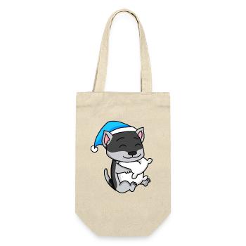 Siberian Husky Sleeping Fatigue Dog - Gift Bag for Bottles - nature - Front