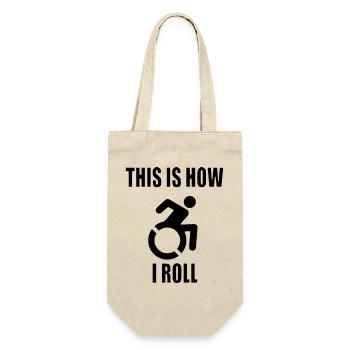 So rolle ich meinen Rollstuhl * - Geschenkbeutel für Flaschen - Natur - Vorne