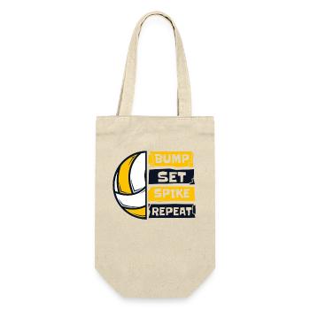 Bump Set Spike Repeat Volleyballfreak Volleyball - Geschenkbeutel für Flaschen - Natur - Vorne