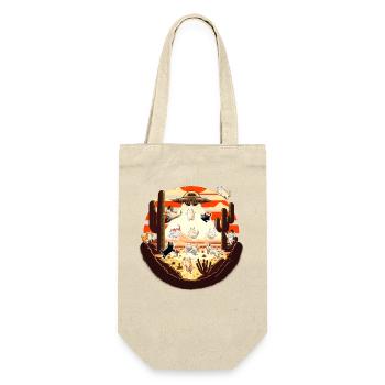 Cats in UFO desert sunset - Gift Bag for Bottles - nature - Front
