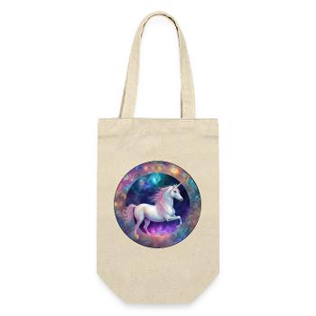 Galaktisches Einhorn Kreis - Geschenkbeutel für Flaschen - Natur - Vorne