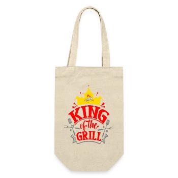 König des Grills - Geschenkbeutel für Flaschen - Natur - Vorne