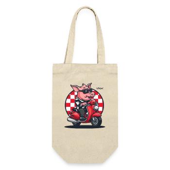 Sur mon scooter sur la route : Le cochon cyclomoteur - Sac à bouteille - nature - Devant