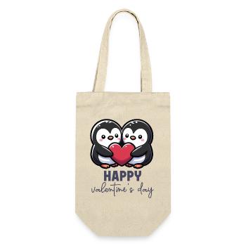 Joyeuse Saint-Valentin – Sweet Penguins Love Heart - Sac à bouteille - nature - Devant