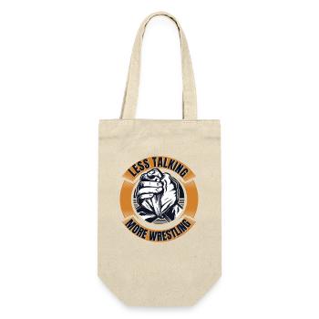 Less Talking More Wrestling Exercise Trainer Arm - Geschenkbeutel für Flaschen - Natur - Vorne