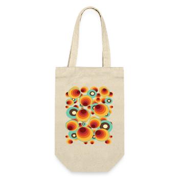 Retro Polka Dots Kreismuster - Geschenkbeutel für Flaschen - Natur - Vorne