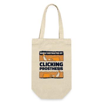 Easily Distracted By Clicking Prosthesis User Leg - Gift Bag for Bottles - nature - Front
