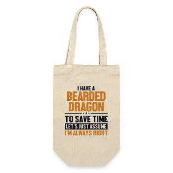 Bearded Dragon Let's Assume I'm Right Pogona - Gift Bag for Bottles - nature - Front