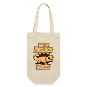 I Talk To Dragons Pogona Pet Lizard Owner Bearded - Gift Bag for Bottles - nature - Front