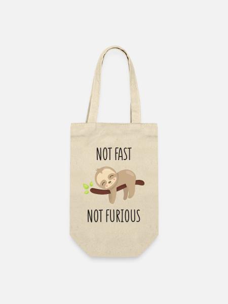 Nicht schnell, nicht wütend - Geschenkbeutel für Flaschen - Natur