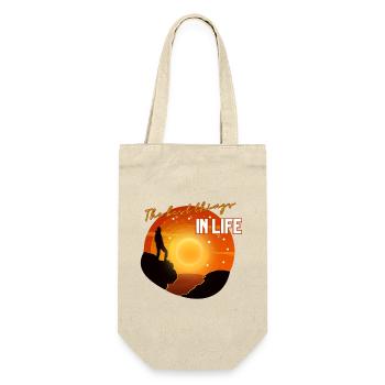 Die besten Dinge im Leben – Sonnenuntergang - Geschenkbeutel für Flaschen - Natur - Vorne