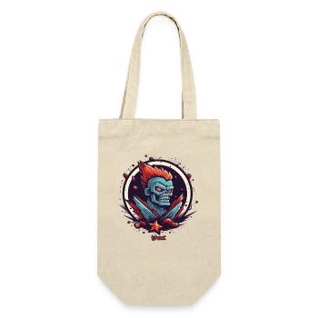 Schwer Super-Duty-Cool Zombie-Schädel-Rock - Geschenkbeutel für Flaschen - Natur - Vorne